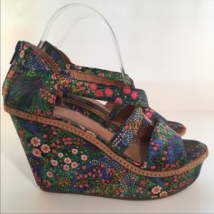 Anthropologie Miss Albright Floral Wedges